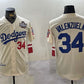 Los Angeles Dodgers #34 Toro Valenzuela Cream 1981 Cooperstown Stitched Baseball Jersey