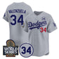 Los Angeles Dodgers #34 Toro Valenzuela Gray 2024 World Series With No. 34 Patch Limited Stitched Baseball Jersey