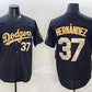 Los Angeles Dodgers #37 Teoscar Hernandez Black Gold Limited Stitched Baseball Jersey