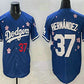 Los Angeles Dodgers #37 Teoscar Hernandez Blue 2025 Tokyo Series Limited Baseball Jersey