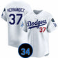 Los Angeles Dodgers #37 Teoscar Hernandez White 2024 World Champions & Fernando Memorial Patch Vapor Premier Home Limited Stitched Baseball Jersey
