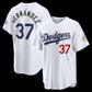 Los Angeles Dodgers #37 Teoscar Hernández White 2026 Gold Collection Stadium Stitched Baseball Jersey
