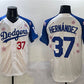 Los Angeles Dodgers #37 Teoscar Hernandez White Royal 2025 Tokyo Series Limited Stitched Baseball Jersey