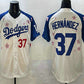 Los Angeles Dodgers #37 Teoscar Hernandez White Royal 2025 Tokyo Series Limited Stitched Baseball Jersey