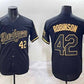 Los Angeles Dodgers #42 Jackie Robinson Black Gold Limited Stitched Baseball Jerseys