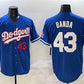 Los Angeles Dodgers #43 Anthony Banda Royal With American Flag Patch Limited Stitched Baseball Jersey