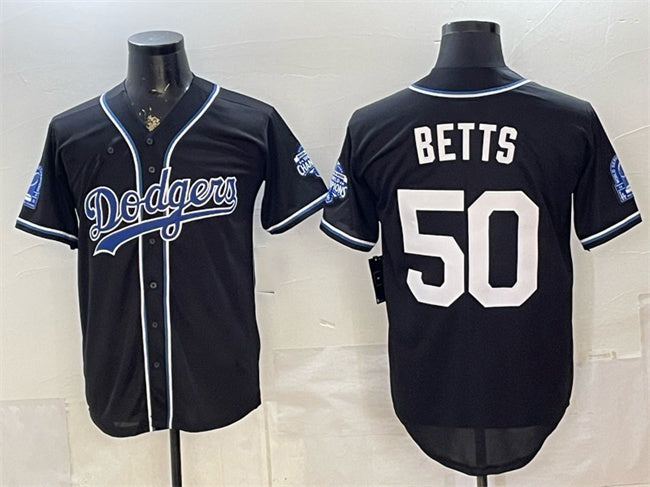 Los Angeles Dodgers #50 Mookie Betts B2B Champs 2026 Black Out Style Vapor Limited Stitched Jersey