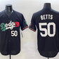 Los Angeles Dodgers #50 Mookie Betts Black Mexico Flag Limited Stitched Baseball Jersey