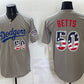 Los Angeles Dodgers #50 Mookie Betts Gray 250 Fourth of July Road Stitched Baseball Jersey
