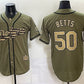 Los Angeles Dodgers #50 Mookie Betts Olive 2026 Armed Forces Day Stitched Jersey