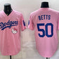 Los Angeles Dodgers #50 Mookie Betts Pink 2025 Hello Kitty Vapor Limited Stitched Jersey