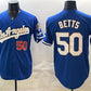 Los Angeles Dodgers #50 Mookie Betts Royal 2026 Gold Collection 9x & B2B Champs Patch Stitched Baseball Jersey