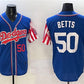 Los Angeles Dodgers #50 Mookie Betts Royal Limited Stitched Baseball Jersey