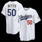 Los Angeles Dodgers #50 Mookie Betts White 2026 Gold Collection Stadium Stitched Baseball Jersey