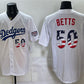 Los Angeles Dodgers #50 Mookie Betts White 250 Fourth of July Home Stitched Baseball Jersey