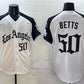 Los Angeles Dodgers #50 Mookie Betts White Black Mexico 2025 LA Gothic Style With Fernando Patch Vapor Premier Limited Stitched Baseball Jersey