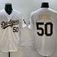 Los Angeles Dodgers #50 Mookie Betts White Gold Limited Stitched Baseball Jersey