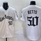 Los Angeles Dodgers #50 Mookie Betts White Mexico 2025 LA Gothic Style With Fernando Patch Vapor Premier Limited Stitched Baseball Jersey