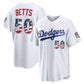 Los Angeles Dodgers #50 Mookie Betts White USA 250 Fourth of July Home Stadium Jersey