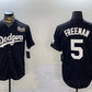 Los Angeles Dodgers #5 Freddie Freeman Black 2024 World Series Cool Base Stitched Baseball Jersey