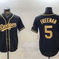 Los Angeles Dodgers #5 Freddie Freeman Black Gold 2024 World Series Champions Limited Stitched Baseball Jersey