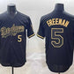 Los Angeles Dodgers #5 Freddie Freeman Black Gold Limited Stitched Baseball Jerseys