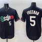Los Angeles Dodgers #5 Freddie Freeman Black Mexico Flag Limited Stitched Baseball Jersey