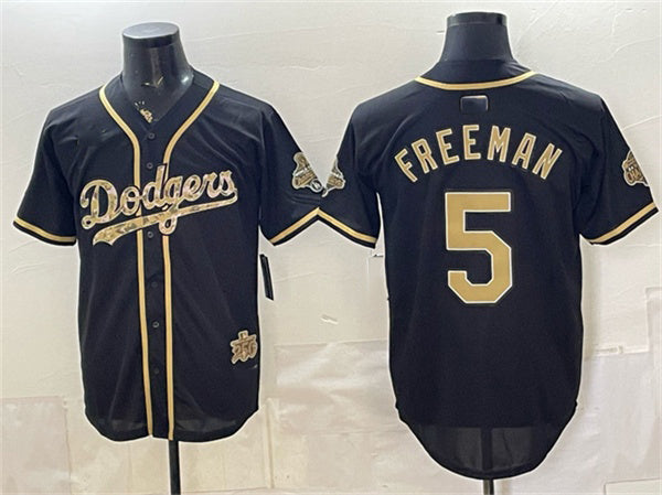 Los Angeles Dodgers #5 Freddie Freeman Black Military Appreciation Game Day Stitched Baseball Jersey
