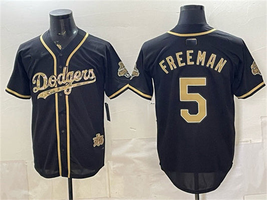 Los Angeles Dodgers #5 Freddie Freeman Black Military Appreciation Game Day Stitched Baseball Jersey