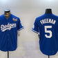 Los Angeles Dodgers #5 Freddie Freeman Blue 2024 World Series Cool Base Stitched Baseball Jersey