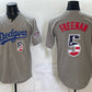 Los Angeles Dodgers #5 Freddie Freeman Gray 250 Fourth of July Road Stitched Baseball Jersey