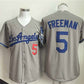 Los Angeles Dodgers #5 Freddie Freeman Gray Cool Base Stitched Baseball Jersey