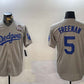 Los Angeles Dodgers #5 Freddie Freeman Grey 2024 World Series Cool Base Stitched Baseball Jersey