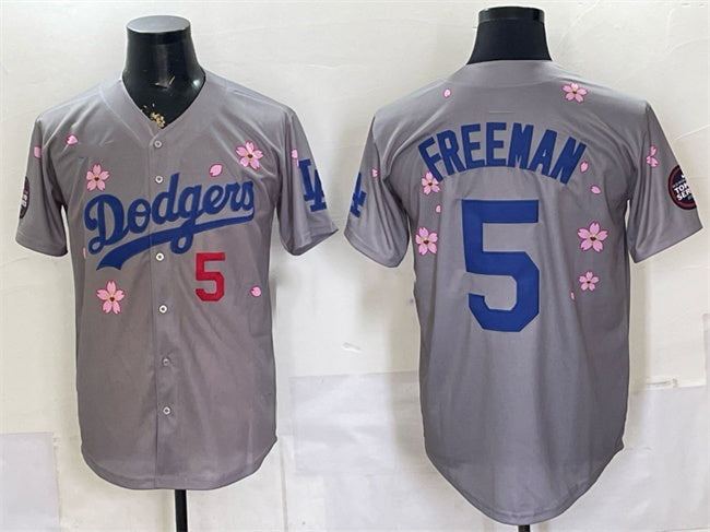 Los Angeles Dodgers #5 Freddie Freeman Grey 2025 Tokyo Series Limited Stitched Jersey