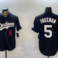 Los Angeles Dodgers #5 Freddie Freeman Number Black Cool Base Stitched Baseball Jersey