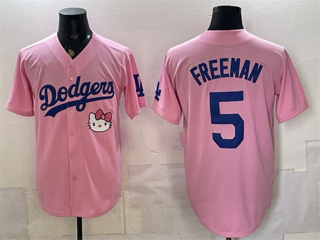 Los Angeles Dodgers #5 Freddie Freeman Pink 2025 Hello Kitty Vapor Limited Stitched Jersey
