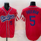 Los Angeles Dodgers #5 Freddie Freeman Red Limited Stitched Baseball Jersey