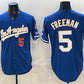 Los Angeles Dodgers #5 Freddie Freeman Royal 2026 Gold Collection 9x & B2B Champs Patch Stitched Baseball Jersey