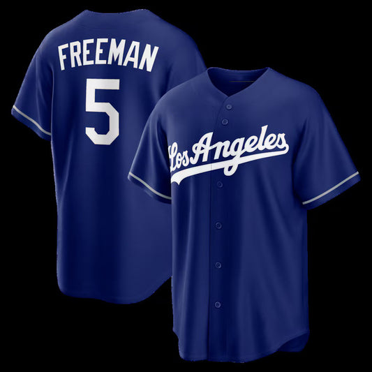 Los Angeles Dodgers #5 Freddie Freeman Royal Alternate Replica Stitched Baseball Jersey
