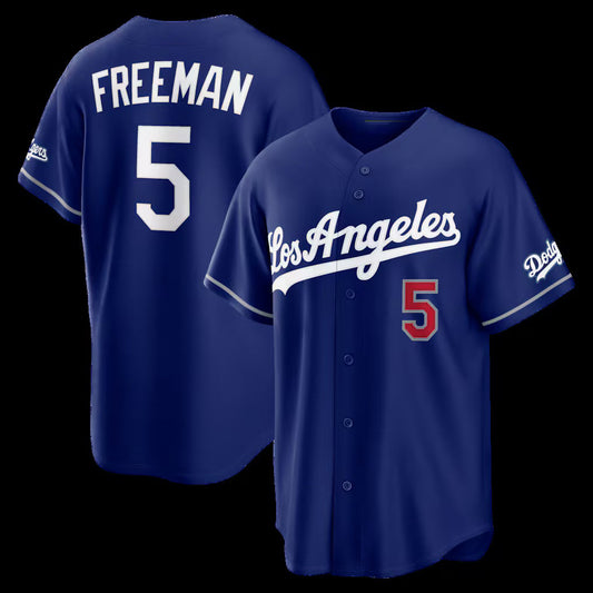 Los Angeles Dodgers #5 Freddie Freeman Royal Alternate Stadium Stitched Baseball Jersey
