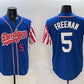 Los Angeles Dodgers #5 Freddie Freeman Royal Limited Stitched Baseball Jersey
