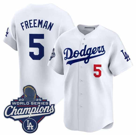 Los Angeles Dodgers #5 Freddie Freeman White 2025 Champions Stitched Baseball Jersey