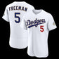 Los Angeles Dodgers #5 Freddie Freeman White 2026 Gold Collection Authentic Stitched Baseball Jersey