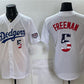 Los Angeles Dodgers #5 Freddie Freeman White 250 Fourth of July Home Stitched Baseball Jersey