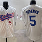 Los Angeles Dodgers #5 Freddie Freeman White With American Flag Patch Limited Stitched Baseball Jersey