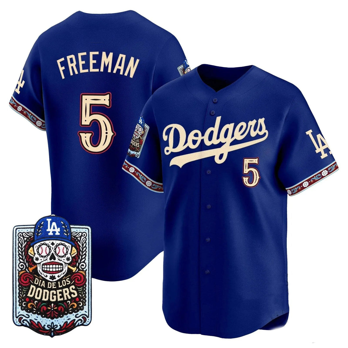 Los Angeles Dodgers #5 Freddie Freeman x Dia De Los Muertos Royal 2026 Baseball Jersey
