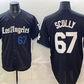 Los Angeles Dodgers #67 Vin Scully Black 2025 World Series Champions Patch 'Gothic Edition' Vapor Premier Limited Stitched Baseball Jersey
