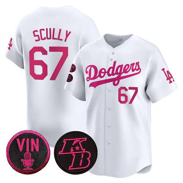 Los Angeles Dodgers #67 Vin Scully White 2026 Mother¡¯s Day Vapor Premier Limited Stitched Baseball Jersey