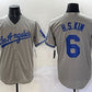 Los Angeles Dodgers #6 H.S.Kim Gray Cool Base Stitched Baseball Jersey