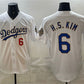 Los Angeles Dodgers #6 H.S.Kim White 2026 Gold Collection Stadium Stitched Baseball Jersey